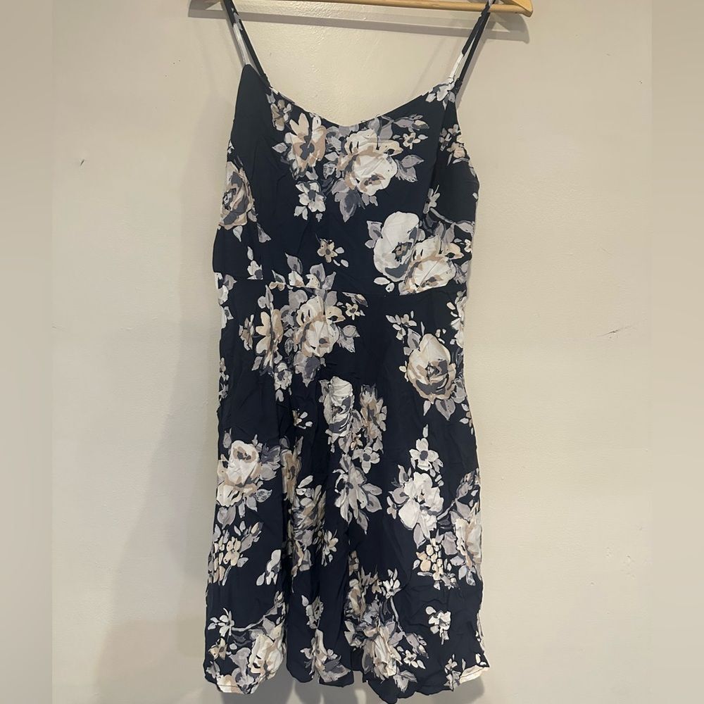 Old Navy White and Blue Ruffled Tiered Sundress